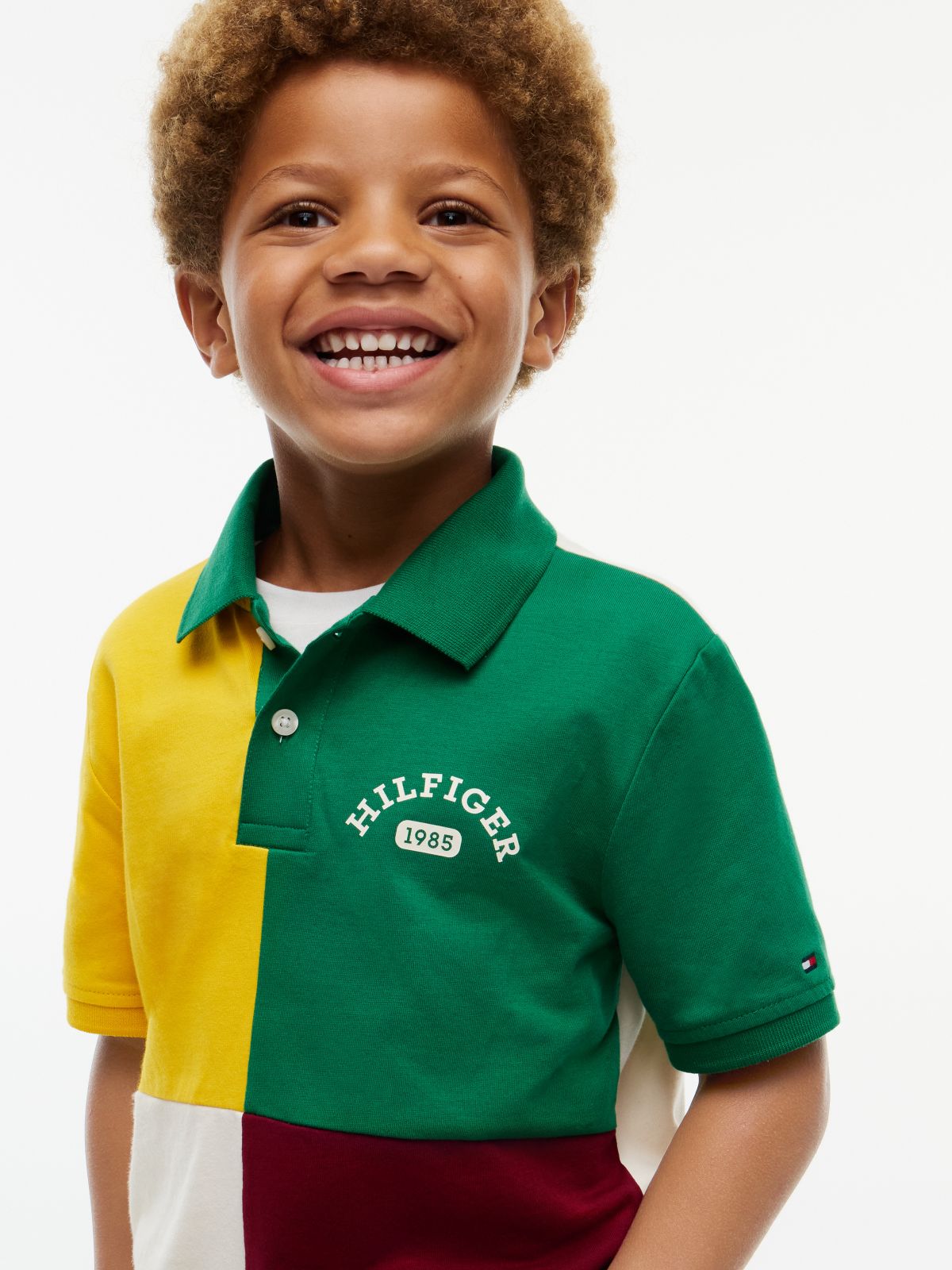 Kids' Logo Colorblock Polo — Nouveau Green