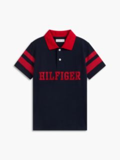 Kids' Hilfiger Logo Varsity Stripe Polo — Navy Blue 5