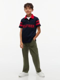 Kids' Hilfiger Logo Varsity Stripe Polo — Navy Blue 2