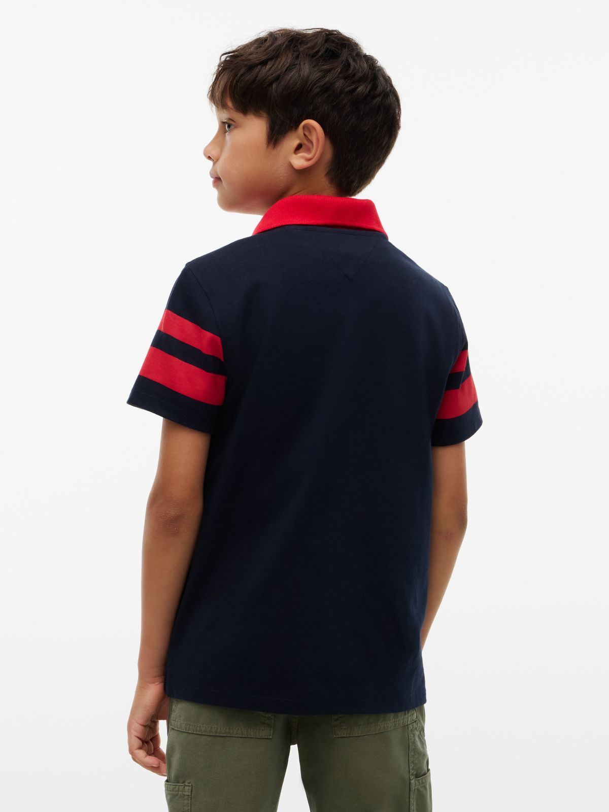 Kids' Hilfiger Logo Varsity Stripe Polo — Navy Blue