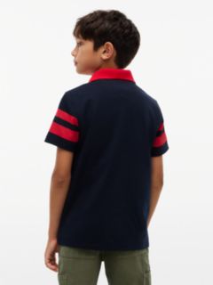 Kids' Hilfiger Logo Varsity Stripe Polo — Navy Blue 4
