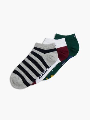 Kids' Football Ankle Sock 3-Pack, Ornamental Green/ Multi