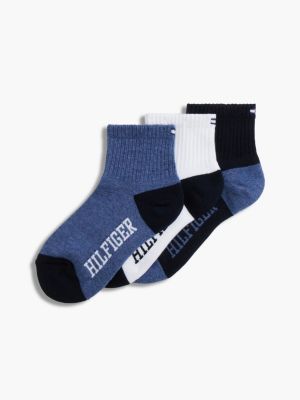 Kids' Sport Quarter-Top Sock 3-Pack, Navy Blue/ Multi