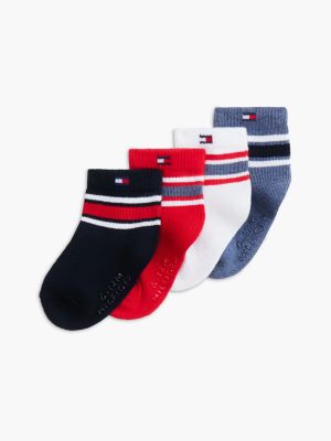 Носки Babies' Varsity для детей, в полоску, 4 шт. — Tommy Hilfiger, цвет: Красный / Синий разноцветный — фото 1