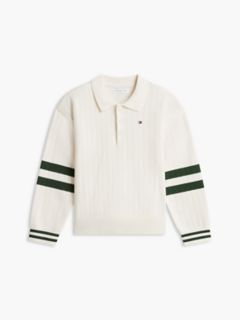 Kids' Varsity Stripe Sweater Polo — Ivory Silk 5