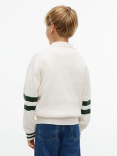 Kids' Varsity Stripe Sweater Polo — Ivory Silk 4