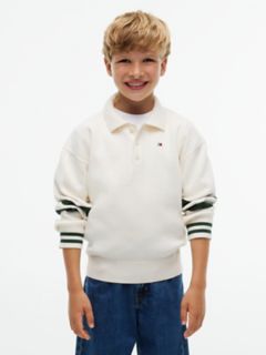 Kids' Varsity Stripe Sweater Polo — Ivory Silk 1