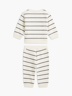 Комплект Tommy Hilfiger Striped Sweatshirt & Pant Set для малышей, цвет: Белый — фото 2