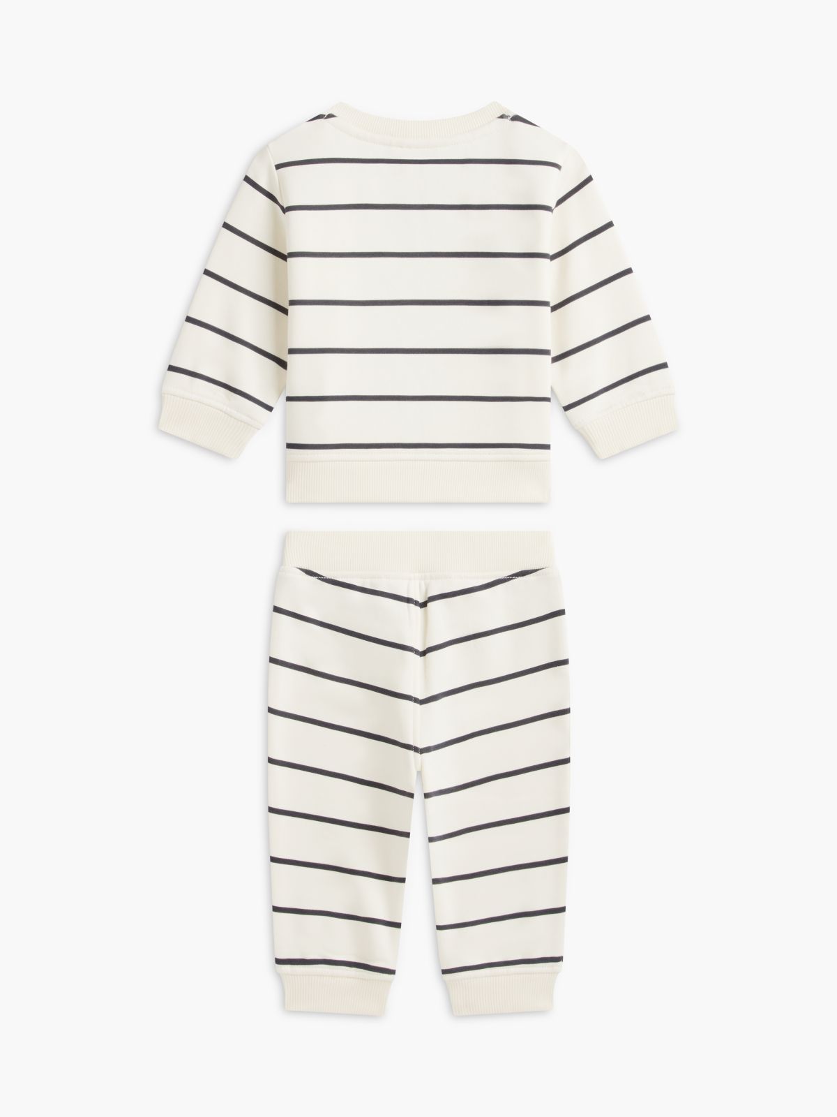 Babies' Striped Sweatshirt & Pant Set — White