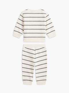 Babies' Striped Sweatshirt & Pant Set — White 2