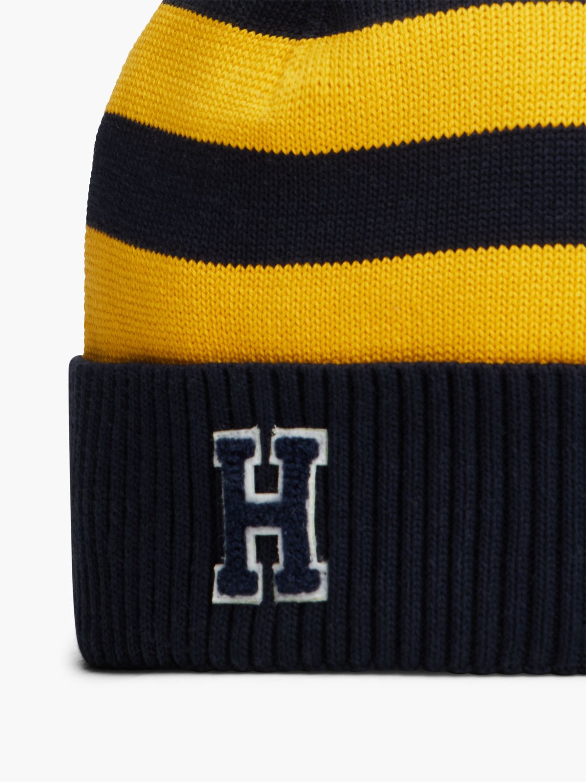 Kids' H Patch Striped Pom Beanie — Countryside Yellow/Multi