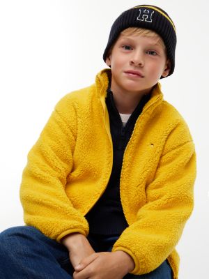 Детская шапка Tommy Hilfiger H Patch Striped Pom Beanie, цвет: Жёлтый / Разноцветный — фото 4