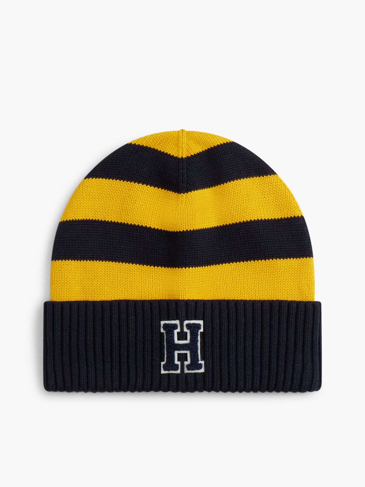 Kids' H Patch Striped Pom Beanie — Countryside Yellow/Multi