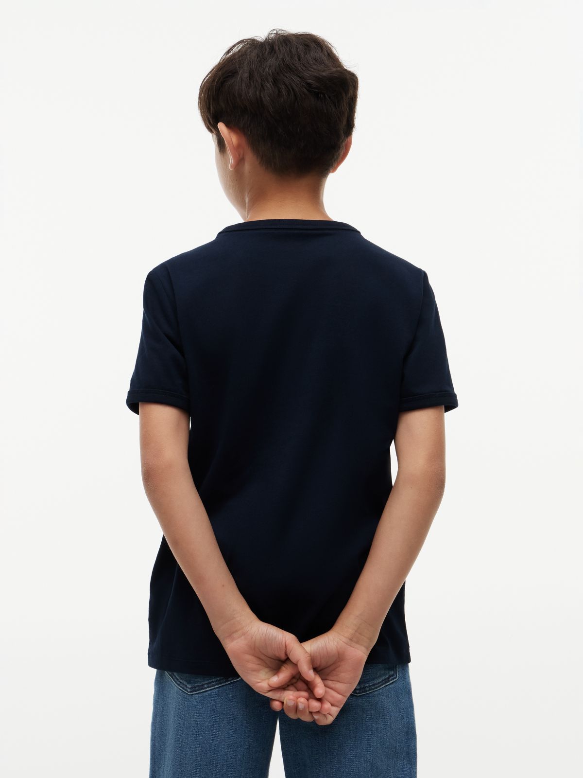 Kids' Varsity Stripe Logo T-Shirt — Navy Blue