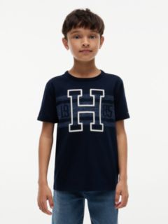 Kids' Varsity Stripe Logo T-Shirt — Navy Blue 1