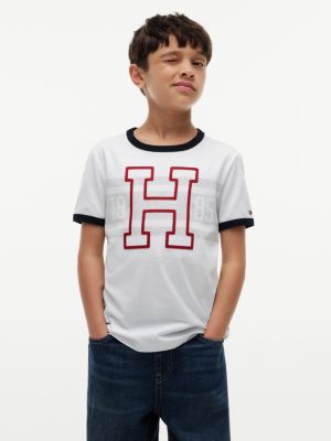 Kids' Varsity Stripe Logo T-Shirt, White