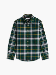 Kids' Tartan Stretch Oxford Shirt — Ornamental Green 5