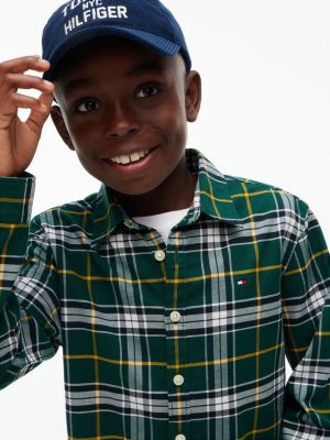 Детские рубашки Tommy Hilfiger Kids' Tartan Stretch Oxford Shirt — фото 3
