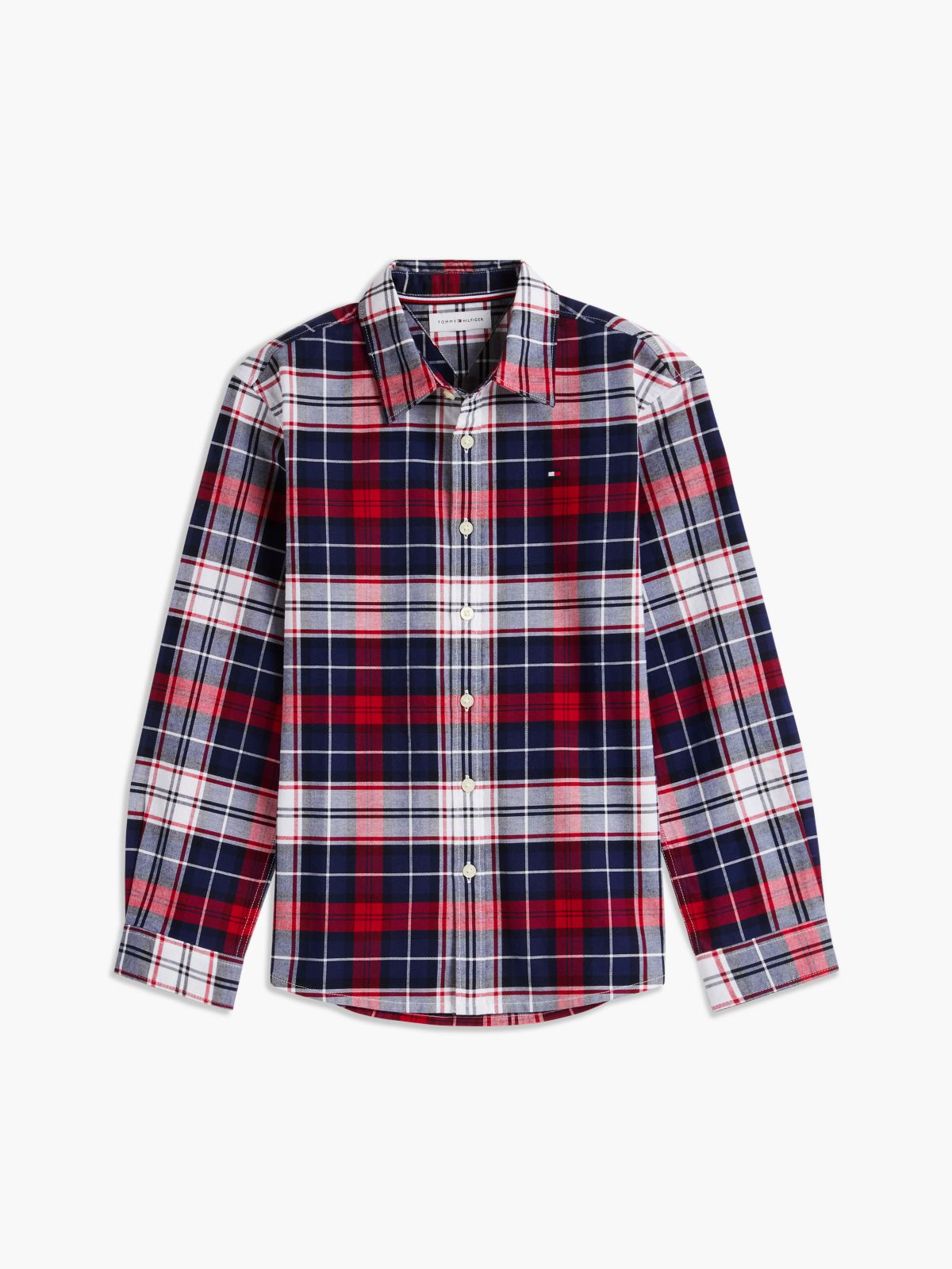 Kids' Plaid Stretch Oxford Shirt — Preppy Navy