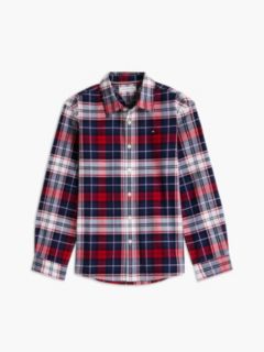 Kids' Plaid Stretch Oxford Shirt — Preppy Navy 5
