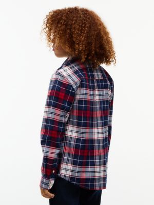 Детские рубашки Tommy Hilfiger Kids' Plaid Stretch Oxford Shirt — фото 4