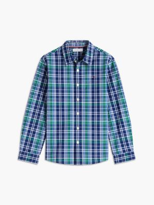 Детские рубашки Tommy Hilfiger Kids' Plaid Poplin Shirt — фото 5