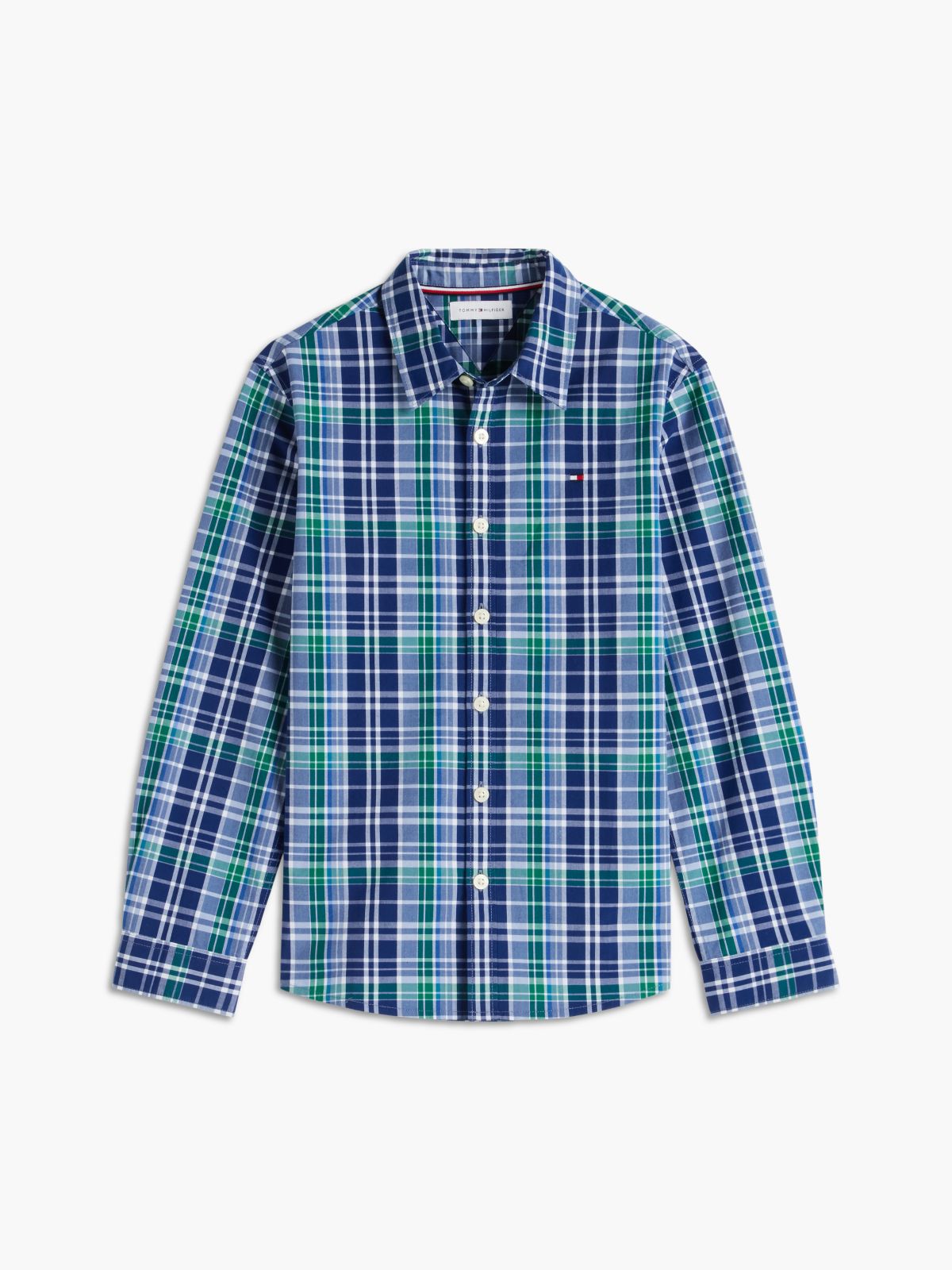 Kids' Plaid Poplin Shirt — Blue