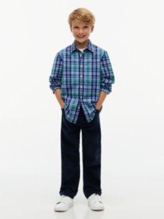 Kids' Plaid Poplin Shirt — Blue 2