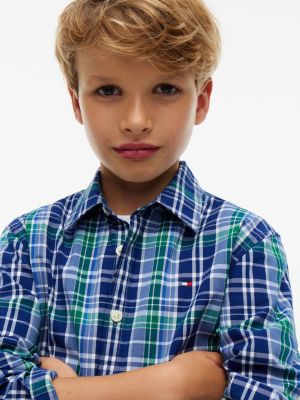 Детские рубашки Tommy Hilfiger Kids' Plaid Poplin Shirt — фото 3