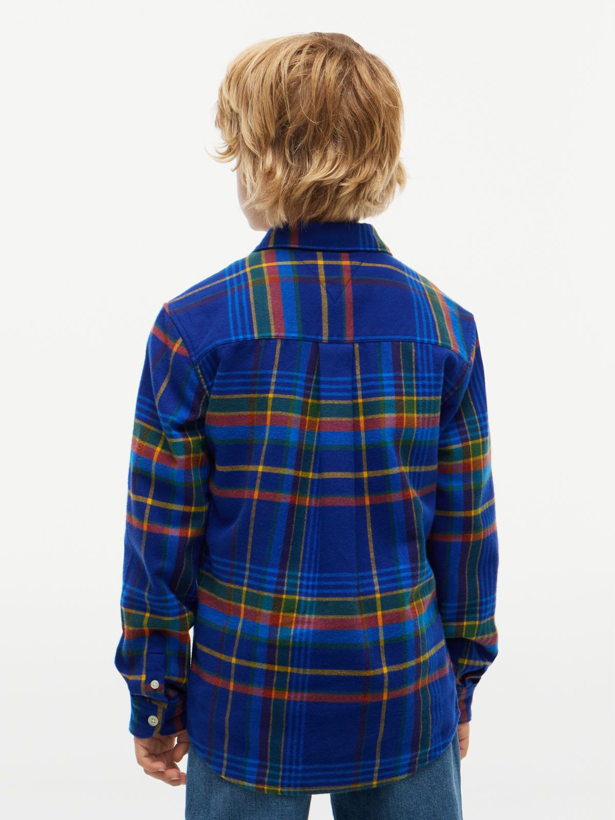 Kids' Plaid Flannel Shirt — Bold Blue