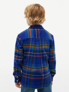 Kids' Plaid Flannel Shirt — Bold Blue 4