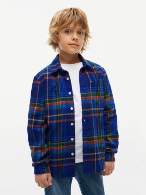 Детская рубашка Tommy Hilfiger Plaid Flannel, цвет: Насыщенный синий