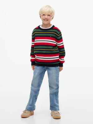 Детский свитер Tommy Hilfiger Multistripe, цвет: Тёмно-синий — фото 2