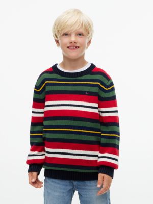 Kids' Multistripe Sweater, Navy Blue