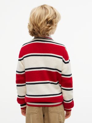 Детский свитер Tommy Hilfiger Striped Mixed-Knit, цвет: Слоновая кость полосатый — фото 3