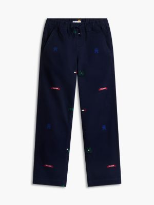 Детские брюки Tommy Hilfiger Allover Varsity Flag Sweatpant, цвет: Тёмно-синий — фото 5