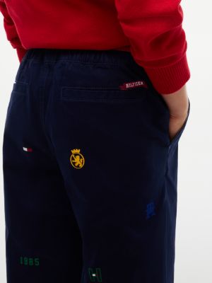 Детские брюки Tommy Hilfiger Allover Varsity Flag Sweatpant, цвет: Тёмно-синий — фото 3