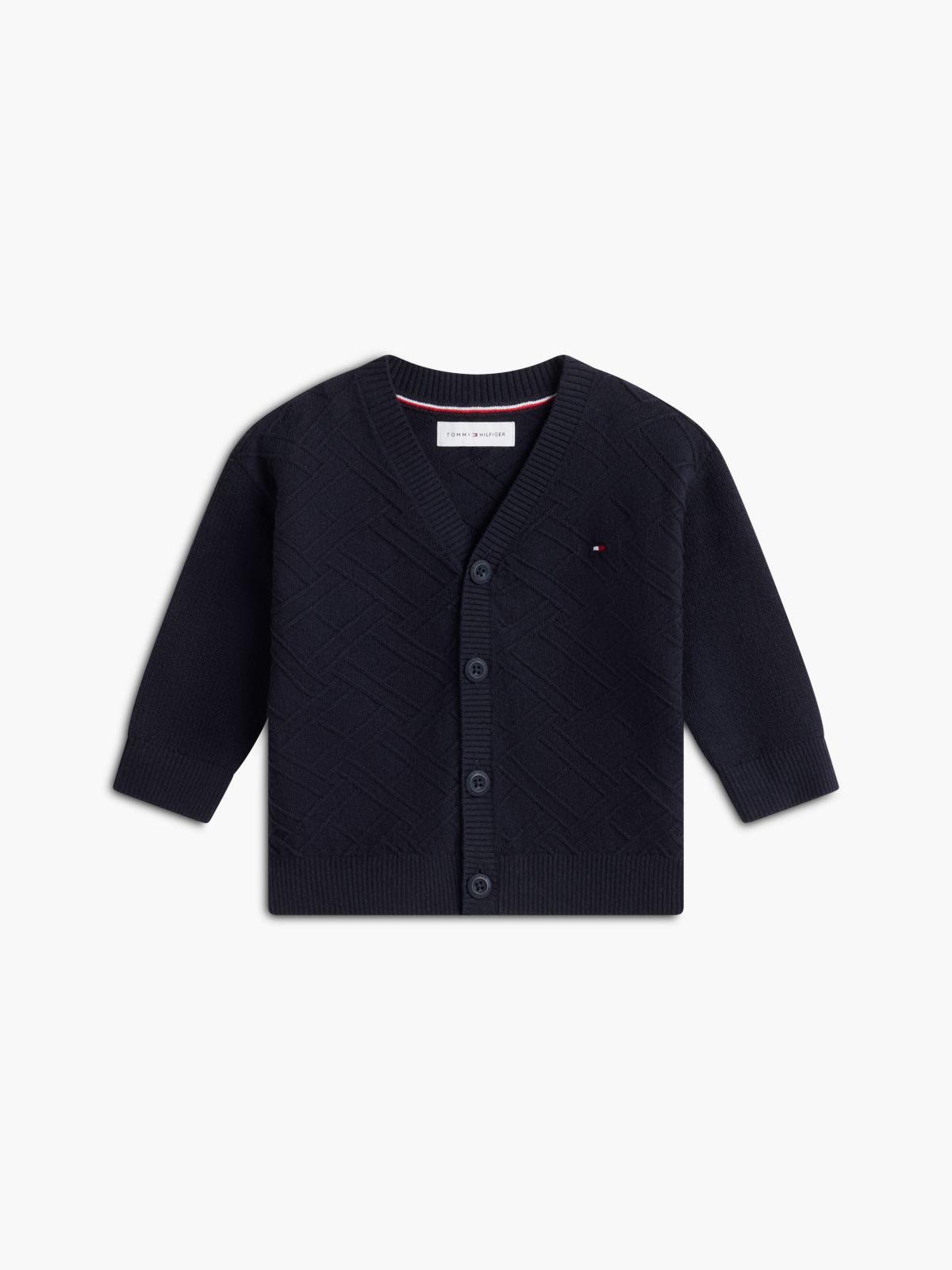 Babies' Intarsia Flag Cardigan — Navy Blue