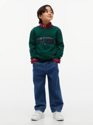 Детская толстовка Tommy Hilfiger Plaid Hilfiger Logo, цвет: Зелёный — фото 2