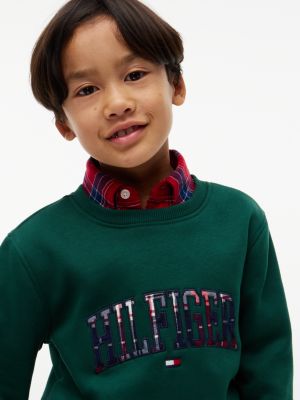 Детская толстовка Tommy Hilfiger Plaid Hilfiger Logo, цвет: Зелёный — фото 3