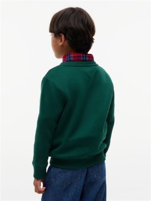 Детская толстовка Tommy Hilfiger Plaid Hilfiger Logo, цвет: Зелёный — фото 4