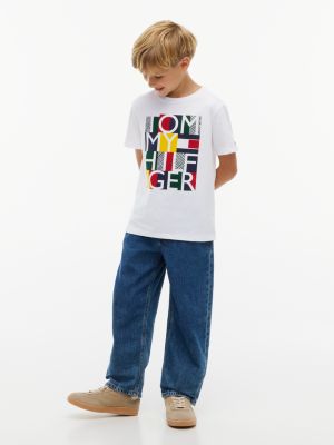 Детская футболка Tommy Hilfiger Block Logo, цвет: Белый — фото 2