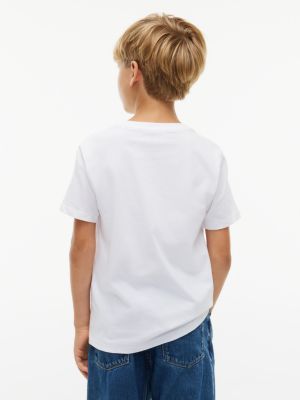 Детская футболка Tommy Hilfiger Block Logo, цвет: Белый — фото 4