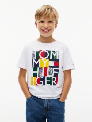 Kids' Block Logo T-Shirt, White