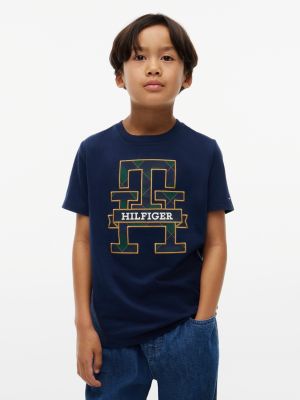 Kids' Monogram Logo T-Shirt, Navy