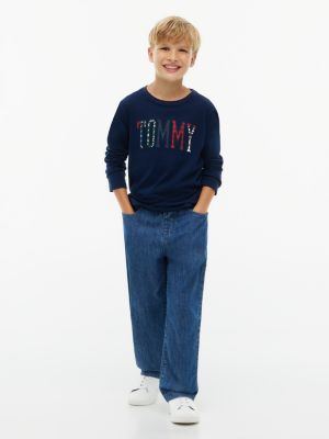 Детская футболка Tommy Hilfiger Holiday Logo, цвет: Тёмно-синий — фото 2