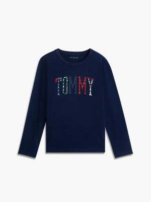Детская футболка Tommy Hilfiger Holiday Logo, цвет: Тёмно-синий — фото 5