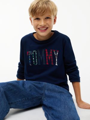Детская футболка Tommy Hilfiger Holiday Logo, цвет: Тёмно-синий — фото 3