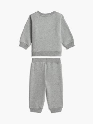 Комплект Tommy Hilfiger Varsity Logo Sweatshirt & Pant Set для малышей, цвет: Серый — фото 2