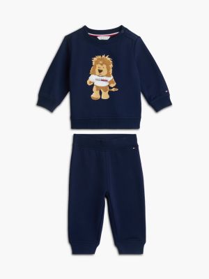Babies' Tommy Lion Sweatshirt & Pant Set, Navy